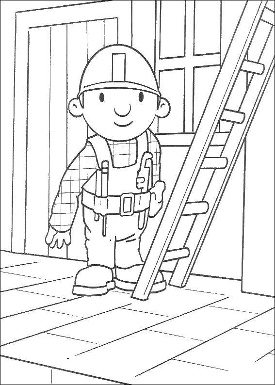 Coloring The stairs. Category Bob the Builder. Tags:  Builder, tools, building.