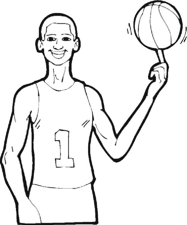 Coloring Number 1. Category basketball. Tags:  Sports, basketball, ball, play.
