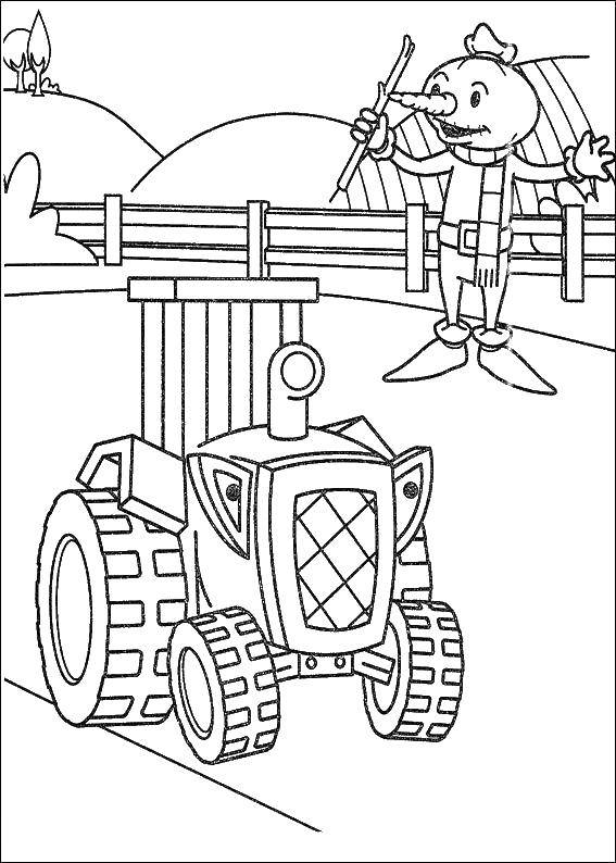 Coloring Tractor worker. Category Bob the Builder. Tags:  Builder, tools, building.