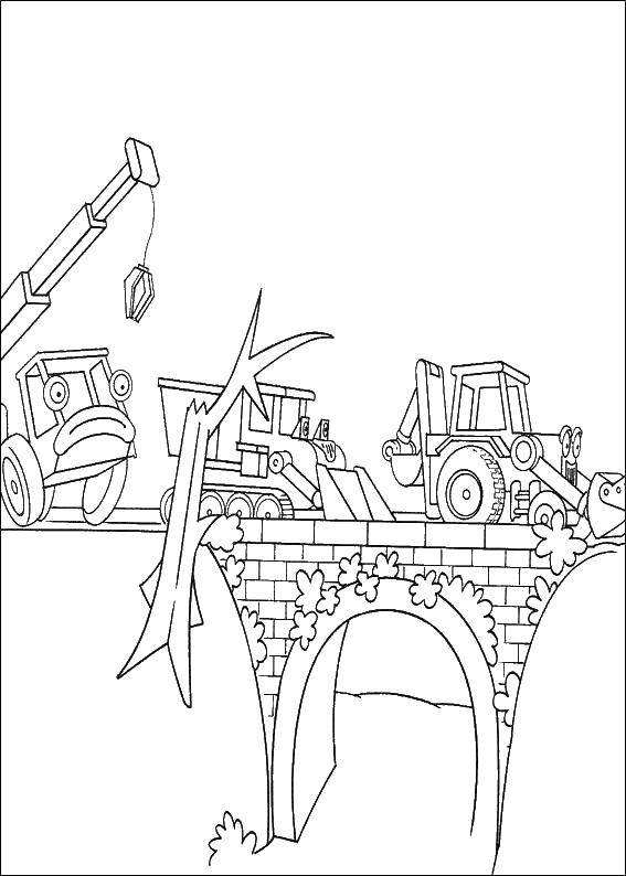 Coloring Tractor. Category Bob the Builder. Tags:  Builder, tools, building.