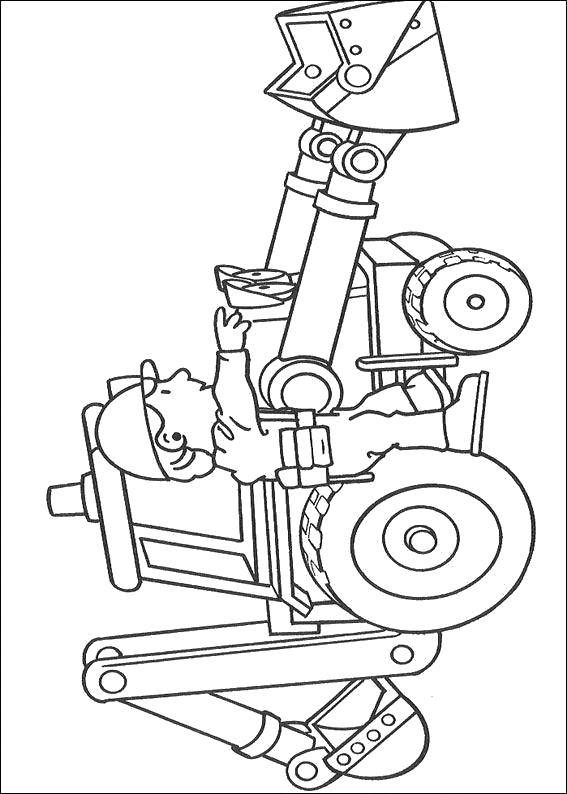 Coloring Bob the bulldozer. Category Bob the Builder. Tags:  Builder, tools, building.