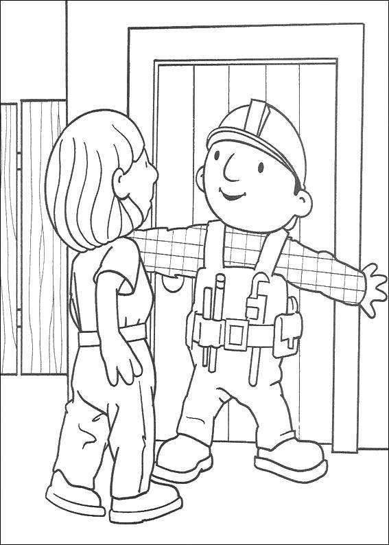 Coloring Bob covered the way. Category Bob the Builder. Tags:  Builder, tools, building.