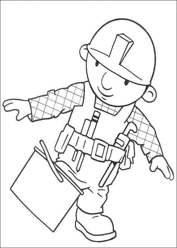 Coloring Bob stuck in a bucket. Category Bob the Builder. Tags:  Builder, tools, building.