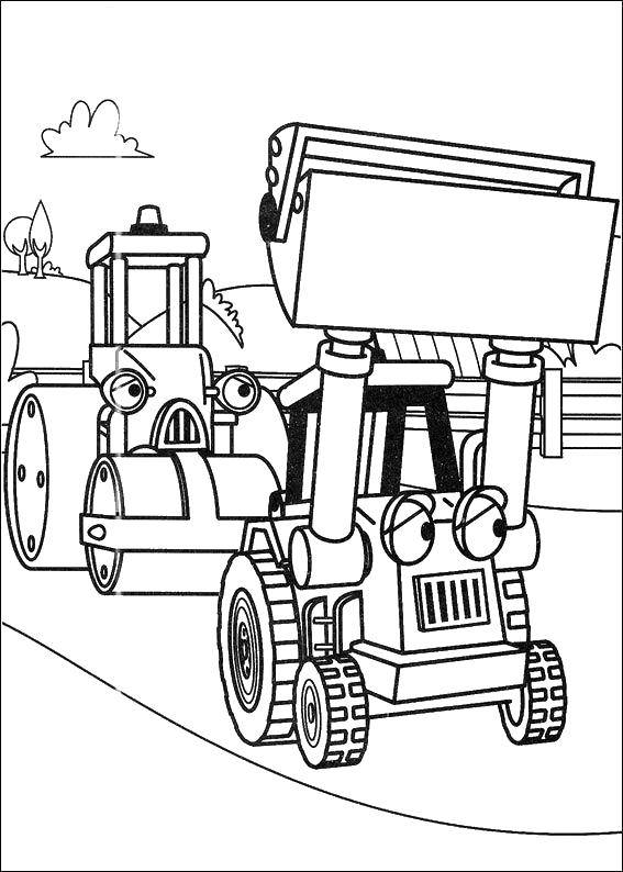 Coloring Dozer and tractor. Category Bob the Builder. Tags:  Builder, tools, building.