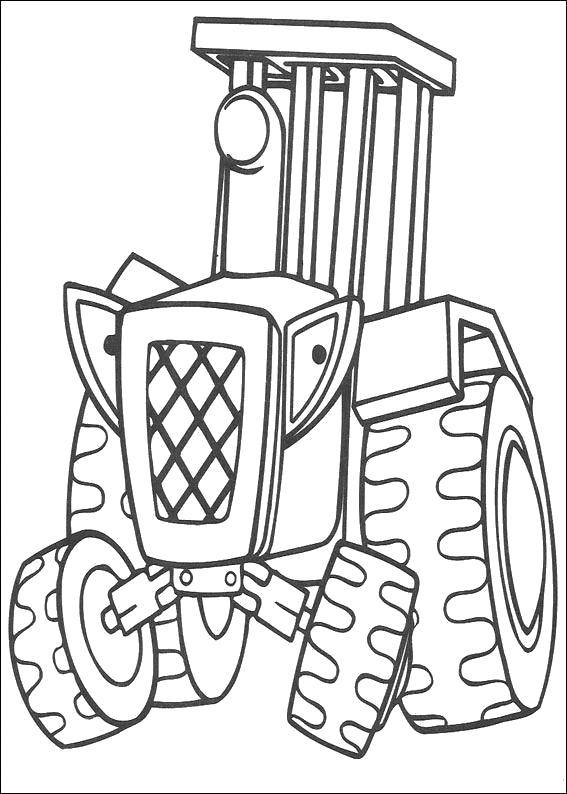 Название: Раскраска Грозный трактор. Категория: боб строитель. Теги: Строитель, инструменты, стройка.