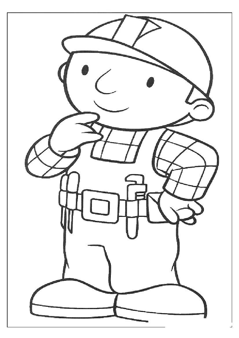 Coloring Smiling house. Category Bob the Builder. Tags:  Builder, tools, building.