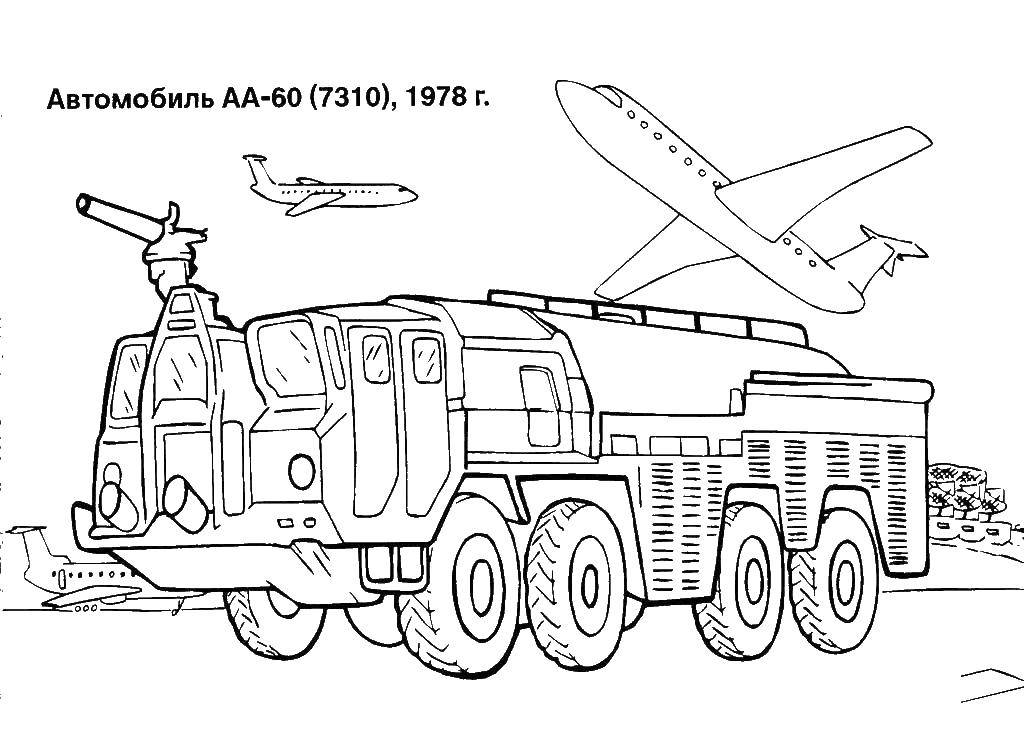 Coloring AA 60. Category fire truck. Tags:  Transport, car.
