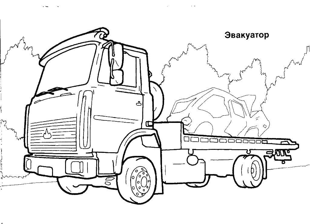 Coloring Tow truck. Category coloring. Tags:  Transport, car.