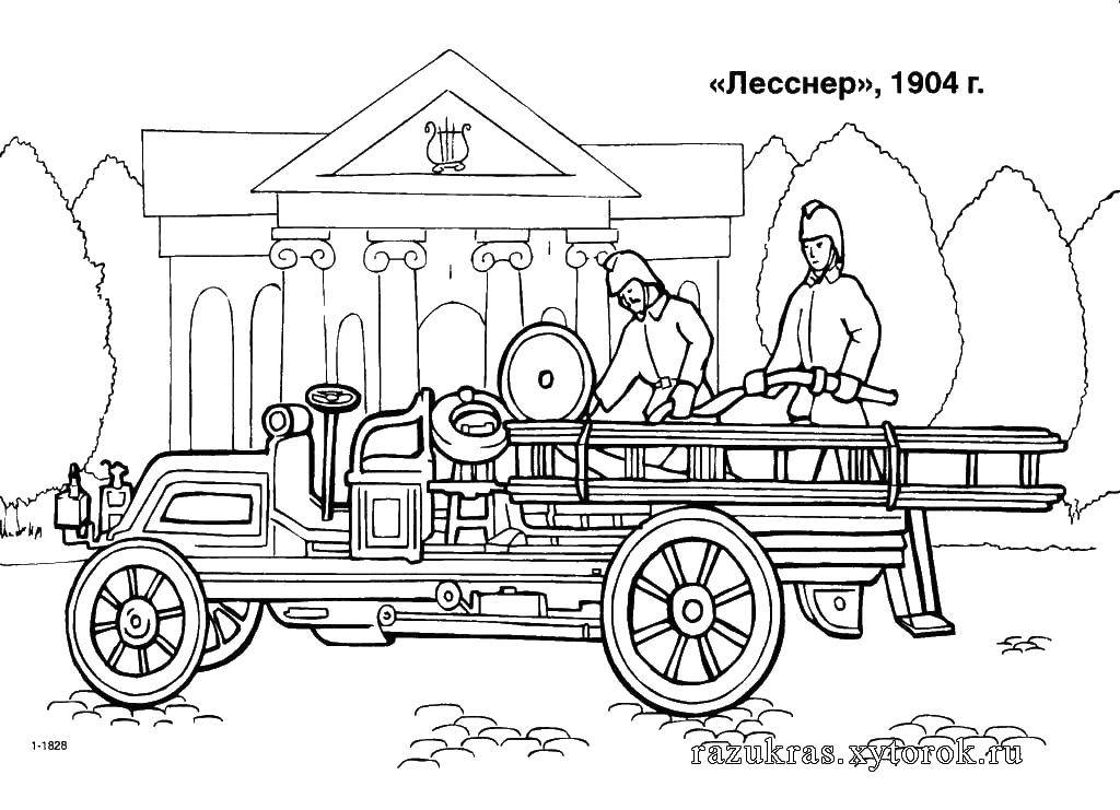 Coloring Lassner. Category fire truck. Tags:  Transport, car.
