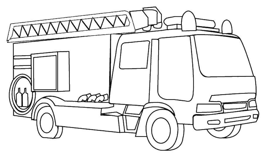Рисунки пожарных машин для срисовки