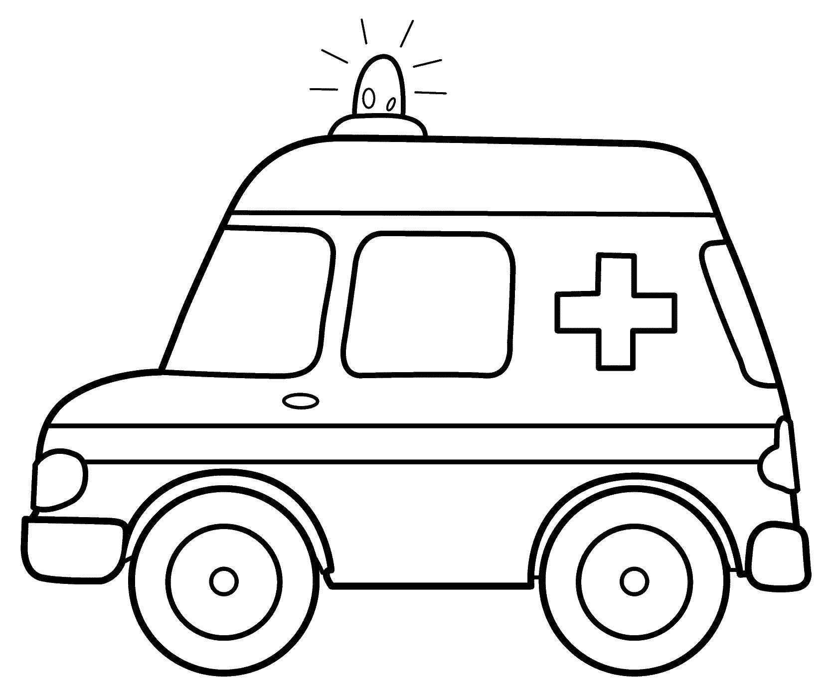 Название: Раскраска Машина скорой помощи. Категория: скорая помощь. Теги: Транспорт, машина.