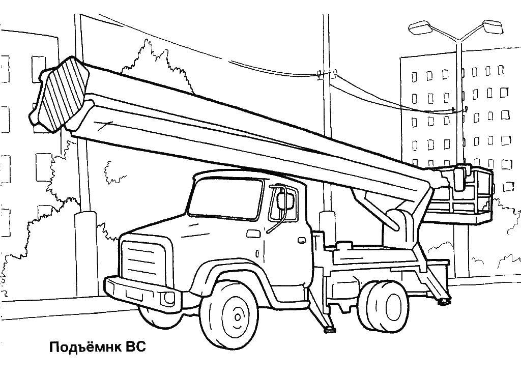 Coloring Lift vs. Category fire truck. Tags:  Transport, car.
