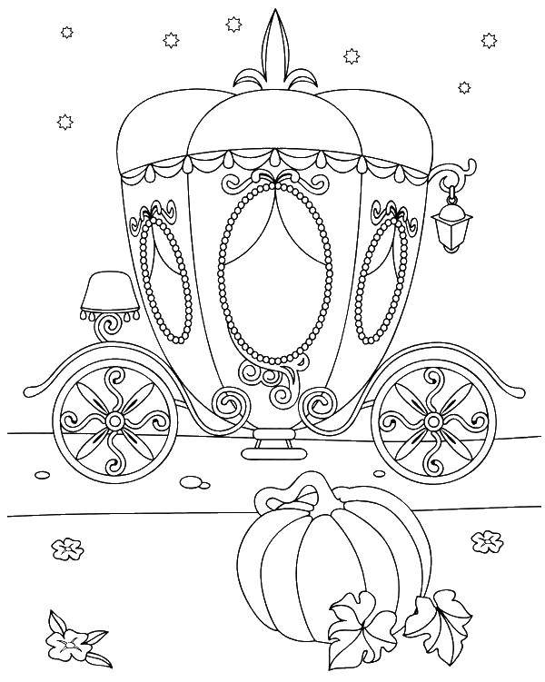 Coloring Pumpkin carriage. Category coach. Tags:  coach.