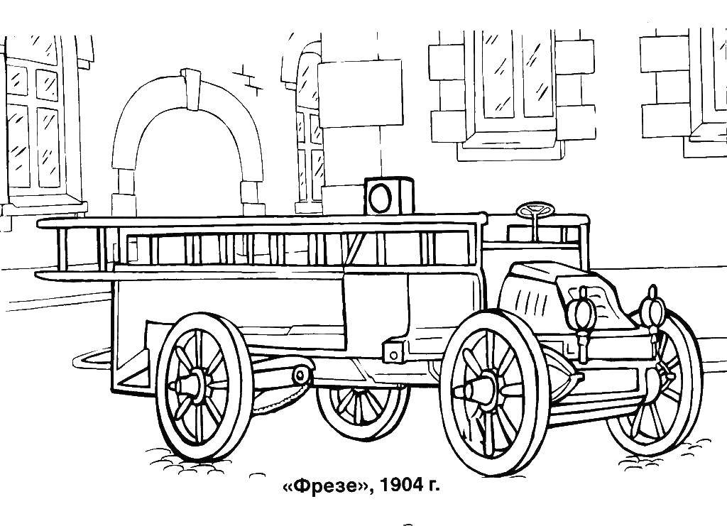 Coloring The mill. Category fire truck. Tags:  Transport, car.