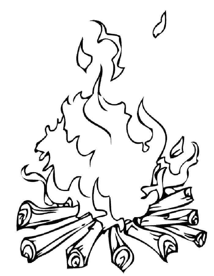 Название: Раскраска Горящие дрова.. Категория: Огонь. Теги: Пожар, огонь.