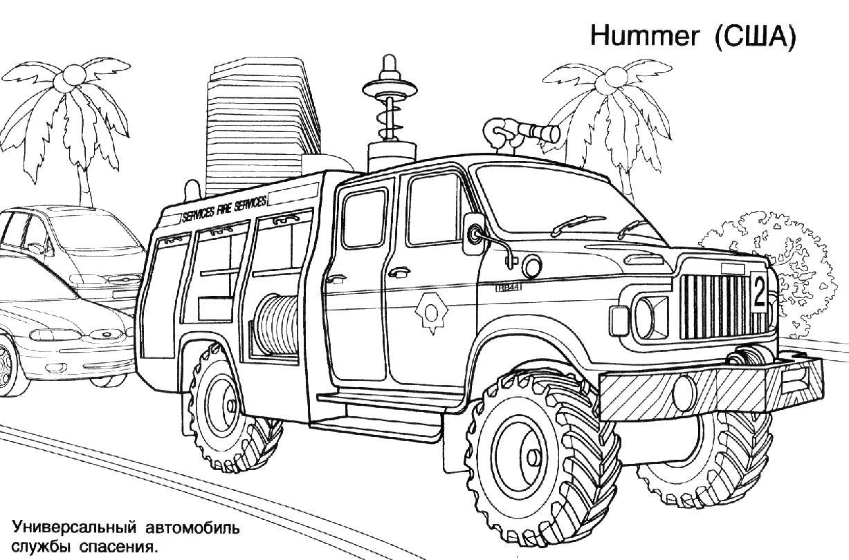 Coloring Hammer. Category coloring. Tags:  Transport, car.