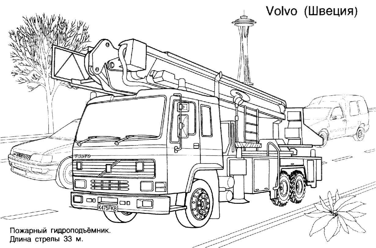 Coloring Volvi. Category fire truck. Tags:  Transport, car.