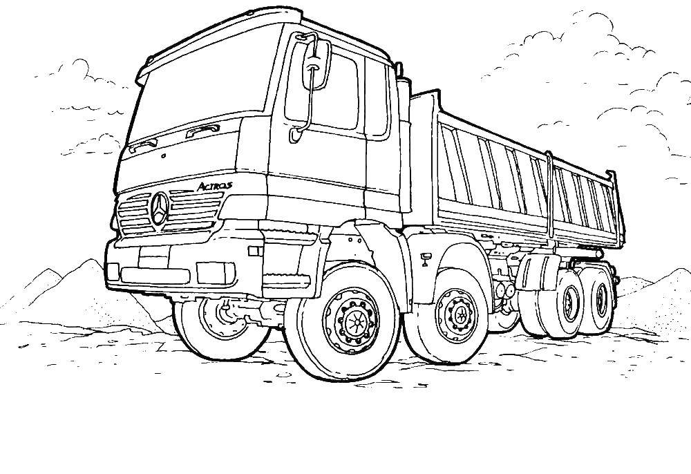 Название: Раскраска Грузовик. Категория: для мальчиков. Теги: грузовик.