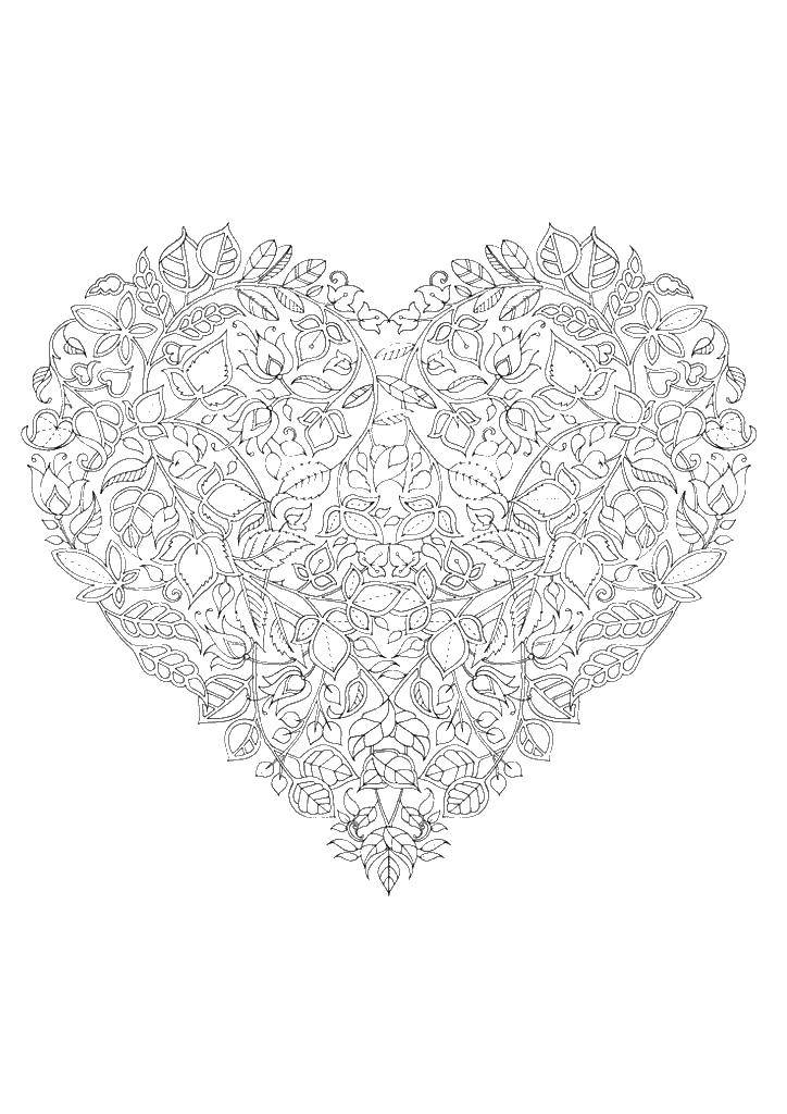 Coloring Heart of hearts. Category Hearts. Tags:  heart, patterns.