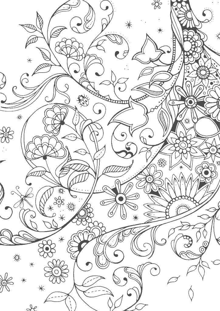 Coloring Flowers pattern. Category flowers. Tags:  flowers, pattern.