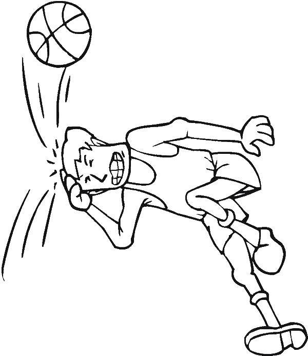 Coloring A blow to the head. Category basketball. Tags:  Sports, basketball, ball, play.
