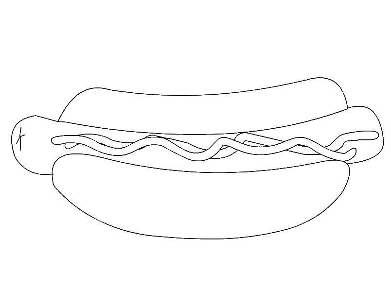 Coloring Move dog. Category The food. Tags:  hotdog.