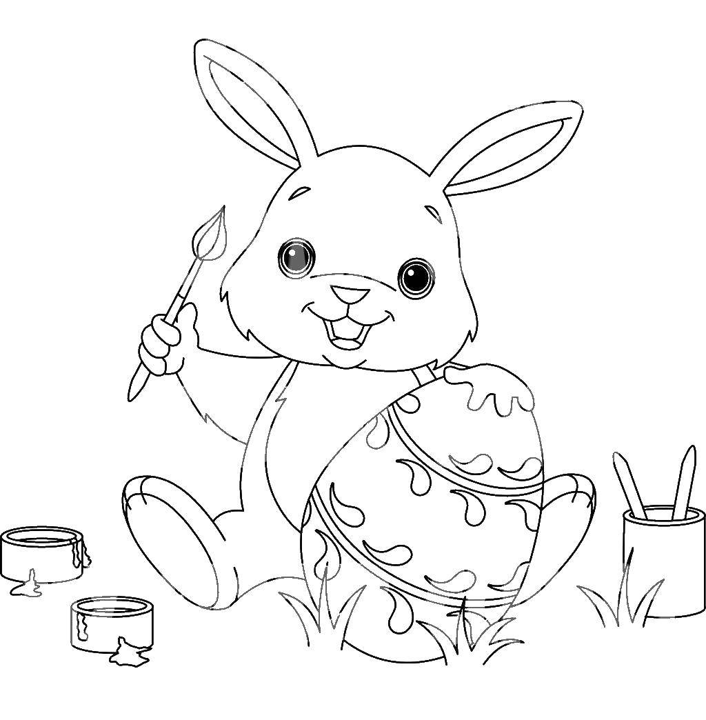 Coloring Bunny with Easter eggs.. Category Animals. Tags:  Animals, Bunny.