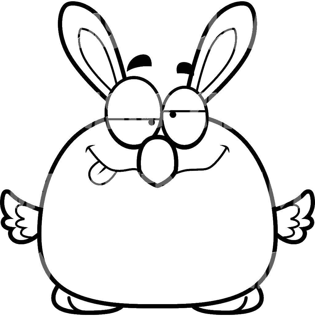 Название: Раскраска Жирный кролик. Категория: кролик. Теги: кролик, толстый.