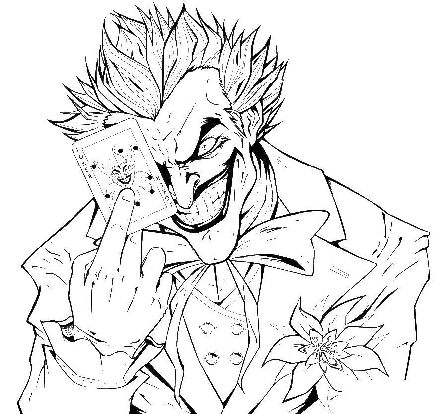 Coloring The Joker, the supervillain. Category for boys . Tags:  the Joker, superzlodei.