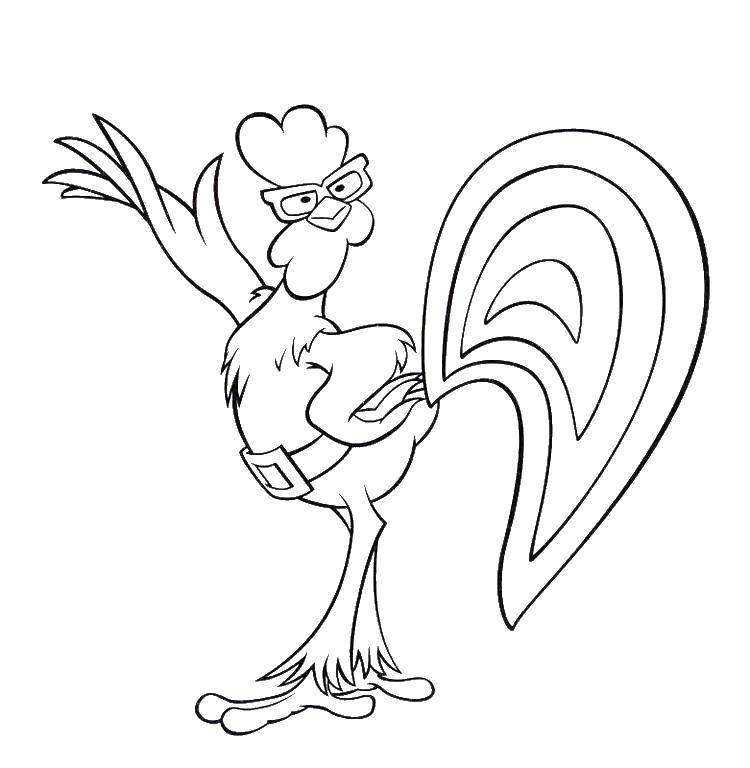 Coloring Cock of the musicians of Bremen. Category Cartoon character. Tags:  A character from the cartoon the Bremen musicians.