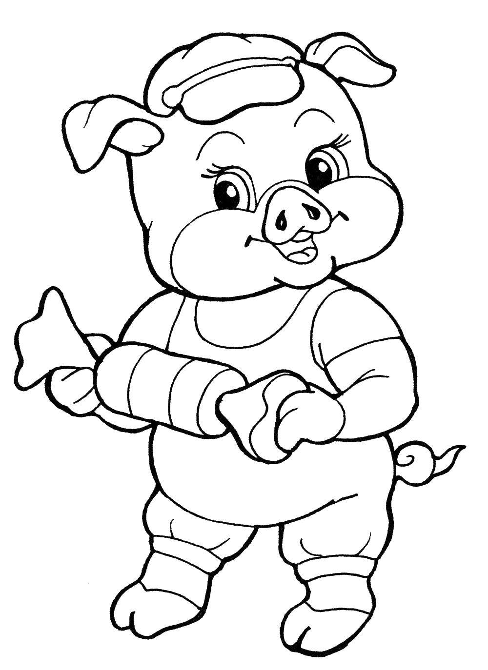 Coloring Pig with candy. Category Pets allowed. Tags:  Animals, pig.