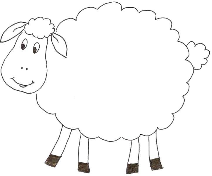 Название: Раскраска Кудрявая овечка. Категория: домашние животные. Теги: Животные, овечка.