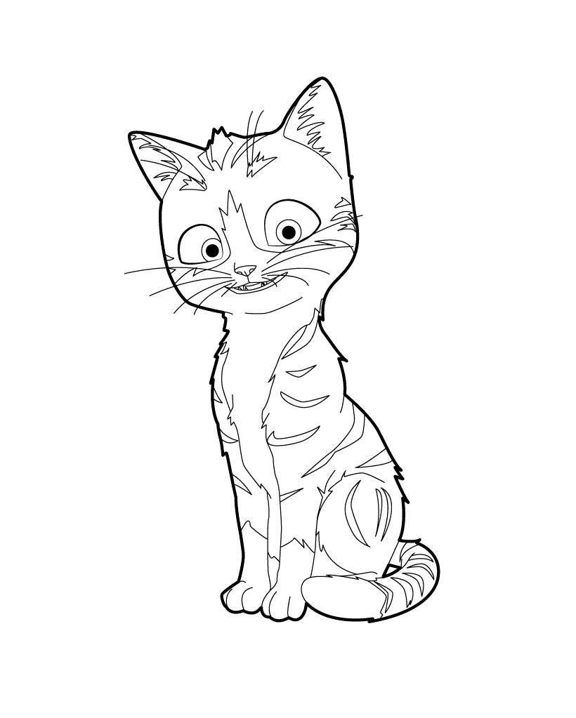 Coloring Striped cat. Category Pets allowed. Tags:  Animals, kitten.