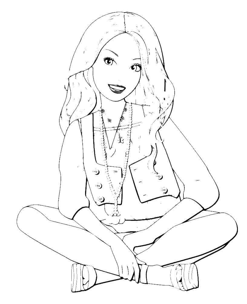 Coloring Stylish girl. Category coloring pages for girls. Tags:  girl, doll, Barbie.