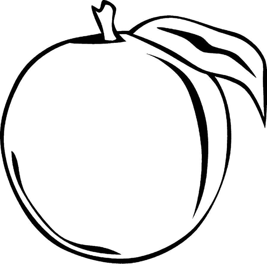 Coloring Juicy peach. Category fruits. Tags:  fruits.