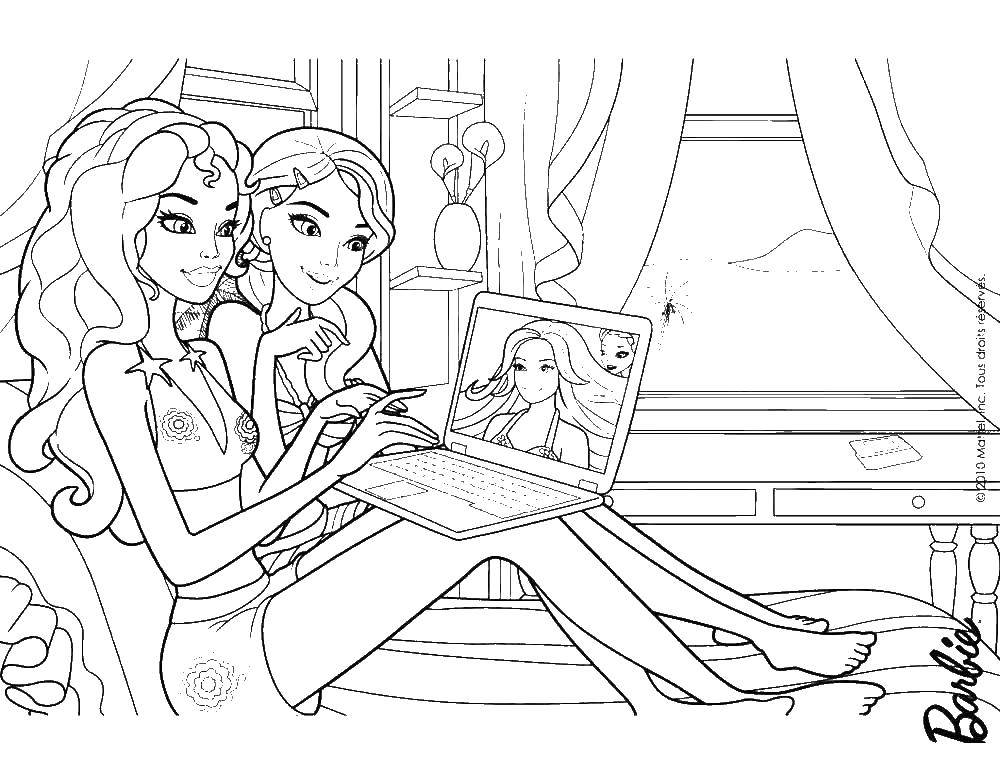 Coloring Barbie and girlfriend. Category Barbie . Tags:  Barbie .