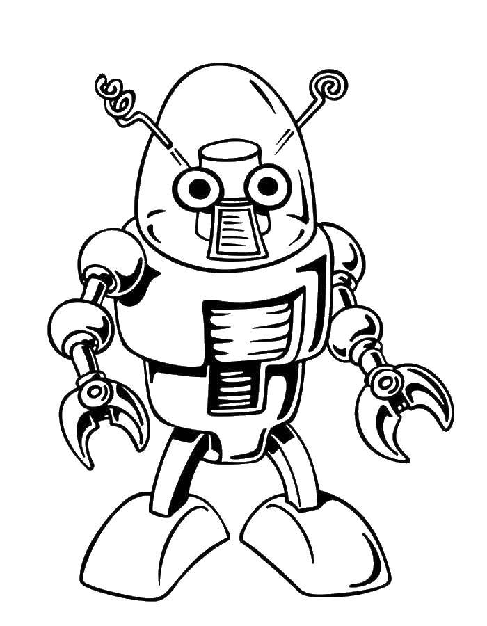Название: Раскраска Милый робот.. Категория: роботы. Теги: Робот.
