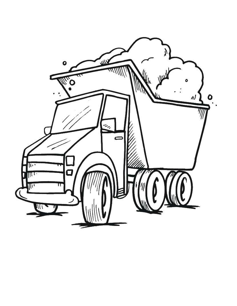 Coloring Garbage truck. Category machine . Tags:  garbage truck, cars.