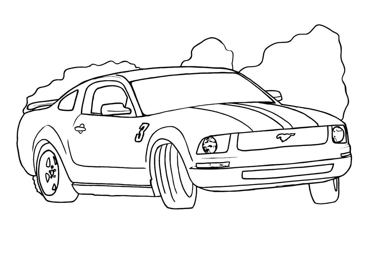 Coloring Mustang. Category transportation. Tags:  transportation, convertible, cars.