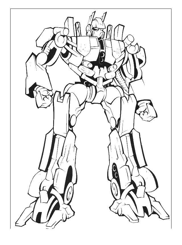 Название: Раскраска Трансформер робот. Категория: роботы. Теги: Робот.