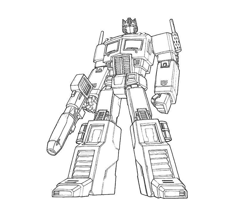 Coloring A transformer with a Blaster. Category robots. Tags:  robots, transformers.