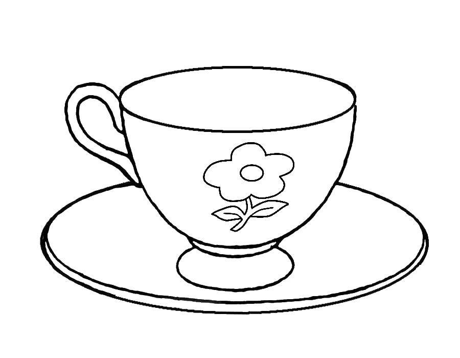 Coloring Cup and saucer. Category dishes. Tags:  the Cup, saucer, tableware.