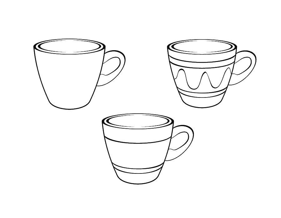 Coloring Cups.. Category dishes. Tags:  Crockery, kettle, glass.