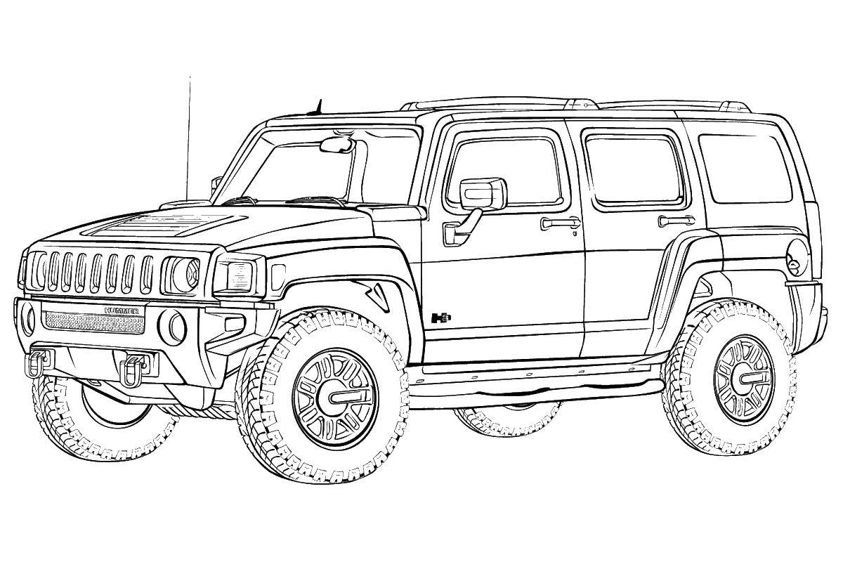 Coloring Jeep. Category transportation. Tags:  transport, car, jeep.