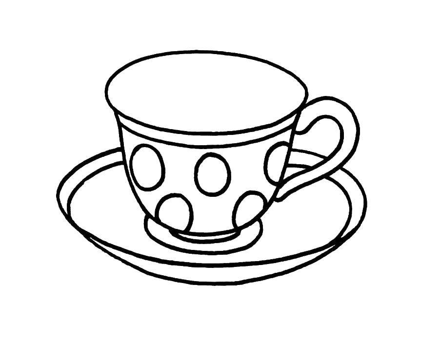 Coloring Mug polka dot, saucer. Category dishes. Tags:  crockery, Cup, saucer.