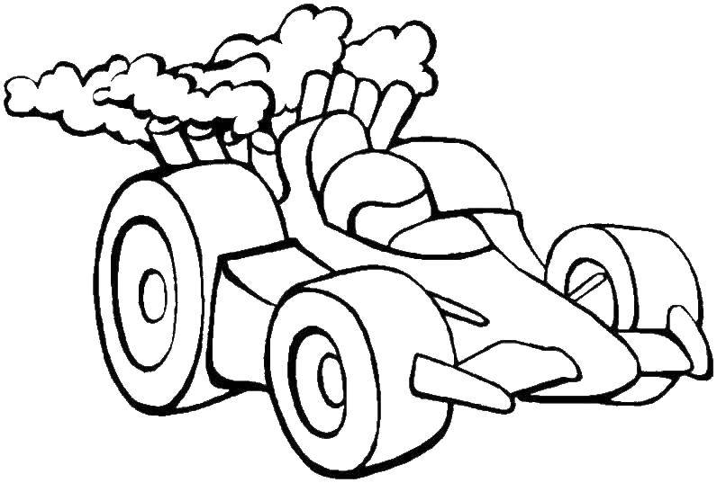 Coloring A single seater racing car. Category machine . Tags:  cars , transport, car, race.