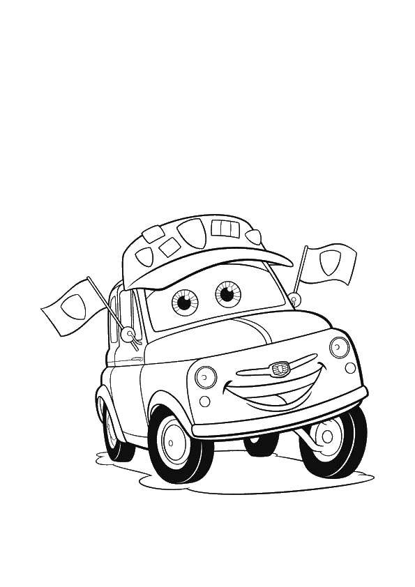 Coloring Cars cartoon. Category machine . Tags:  cartoons Cars, cars.