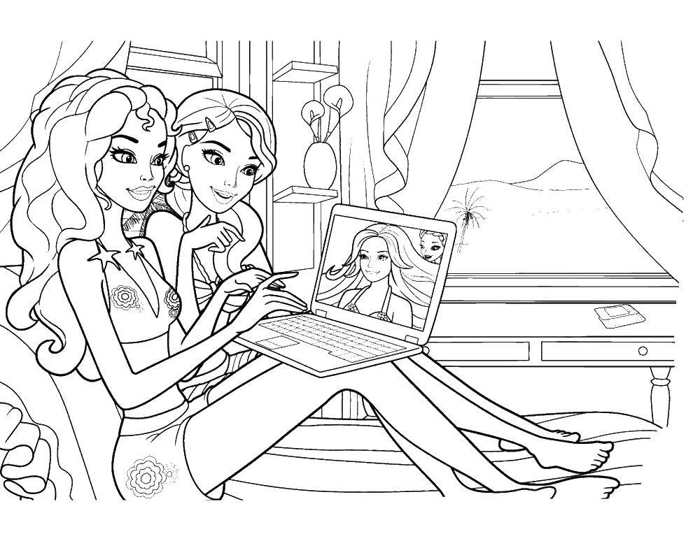 Coloring Barbie and girlfriend. Category Barbie . Tags:  Barbie, .