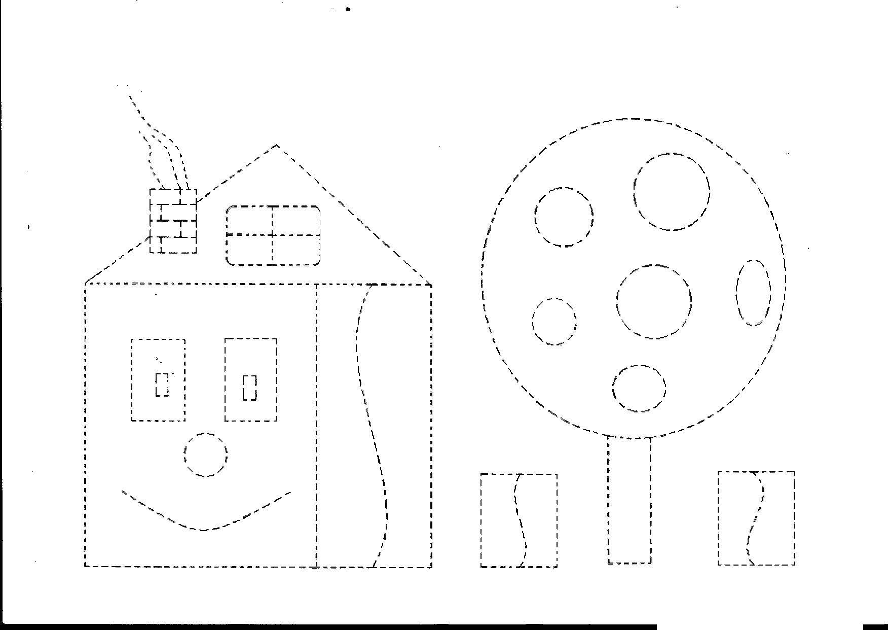 Coloring Hatch. Category Crosshatch for preschoolers. Tags:  hatching, house, tree.