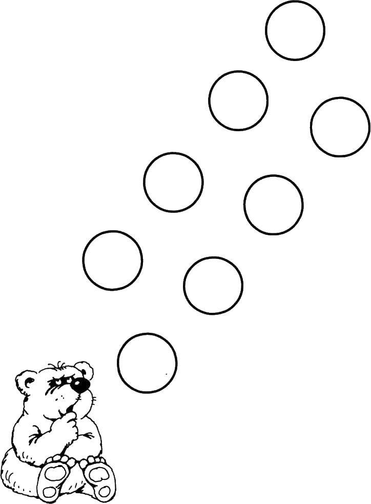 Coloring Bear and circles. Category Animals. Tags:  animals, bears, circles.